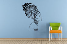 Load image into Gallery viewer, Woman Afro Girl African Tribe Ancient Tribal Pattern Jewelry Wall Room Vinyl Mural Art Decor Decal Sticker L1674
