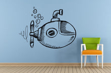 Load image into Gallery viewer, Submarine Under Water Navy Sail Boat Old Ship Yat Liner Ocean Sea Lake River Transport Wall Decal Vinyl Sticker Mural Room Decor L1699