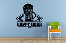 Load image into Gallery viewer, Happy Hour Cocktails Drinks Specials Stamp Sign Logo Store Shop Salon Window Wall Decal Vinyl Sticker Mural Room Decor L1714