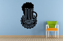 Load image into Gallery viewer, Happy Hour Cocktails Drinks Specials Stamp Sign Logo Store Shop Salon Window Wall Decal Vinyl Sticker Mural Room Decor L1715