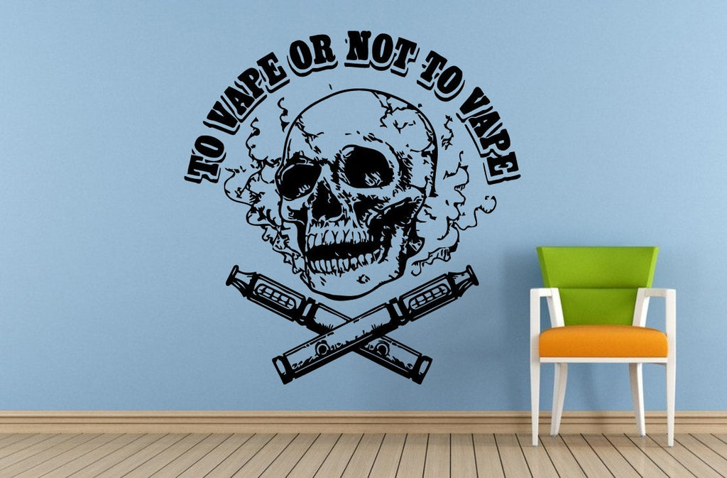 Vaping My Life E Cigarette Vape Service Shop Bar Store Vapor Cloud Skull Window Wall Decal Vinyl Sticker Mural Room Decor L1726