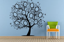 Load image into Gallery viewer, Big Family Tree Picture Frame Birds Floral Flower Pattern Window Wall Decal Vinyl Sticker Mural Room Decor L1728
