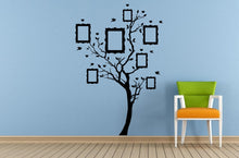 Load image into Gallery viewer, Big Family Tree Picture Frame Birds Floral Flower Pattern Window Wall Decal Vinyl Sticker Mural Room Decor L1729