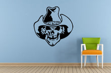 Load image into Gallery viewer, Big Skull Head Angry Cowboy Hat Window Wall Decal Vinyl Sticker Mural Room Decor L1735