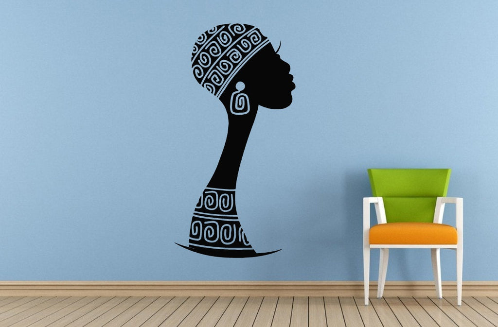 Woman Afro Girl African Tribe Ancient Tribal Pattern Wall Room Vinyl Mural Art Decor Decal Sticker L1668