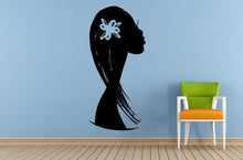 Load image into Gallery viewer, Woman Afro Girl African Tribe Ancient Tribal Pattern Flower Wall Room Vinyl Mural Art Decor Decal Sticker L1671