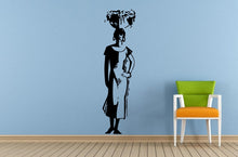 Load image into Gallery viewer, Woman Afro Girl African Tribe Ancient Tribal Pattern Vase Wall Room Vinyl Mural Art Decor Decal Sticker L1672