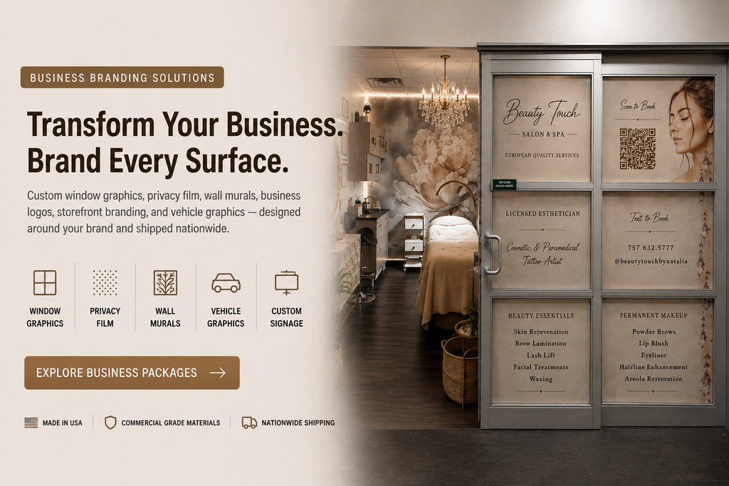 Custom Perforated Window Film | Business Storefront Window Graphic
