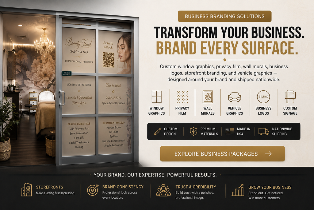 Custom Perforated Window Film | Business Storefront Window Graphic