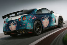 Load image into Gallery viewer, Anime Girl Car Wrap for Nissan GTR | Full-Color Japanese Art Vinyl Wrap | Custom Itasha Car Graphics | Gloss or Matte Film for Sports &amp; Show Cars nv003