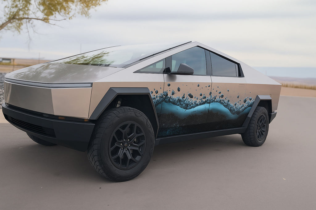 Blue Splash Truck Wrap | Off-Road Vinyl Wrap for Lifted 4x4 Trucks | Wave and Mud Design | Custom Adventure Wrap | Gloss or Matte Outdoor Wrap Film nv011