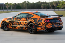 Load image into Gallery viewer, Orange Floral Swirl Car Wrap – Full-Color Jeep SUV Vinyl Wrap | Custom Vehicle Graphics | Durable Removable Outdoor Art Wrap | Stickalz Design nv012