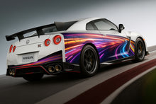 Load image into Gallery viewer, Neon Racing Light Car Wrap – Nissan GTR Full Body Vinyl Wrap | Futuristic Purple Blue Line Design | Premium Sports Car Wrap by Stickalz nv018