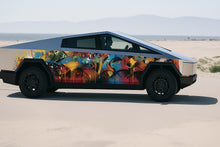 Load image into Gallery viewer, Graffiti Street Art Cybertruck Wrap – Full Side Vinyl Wrap | Urban Color Explosion Design | Custom Tesla Cybertruck Graphics by Stickalz nv020