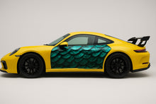 Load image into Gallery viewer, Emerald Dragon Scale Car Wrap – Luxury Full Body Vinyl Wrap | Green Metallic 3D Reptile Texture Design | Exotic Sports Car Wrap by Stickalz nv022