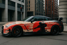 Load image into Gallery viewer, Samurai Street Car Decal – Full Side JDM Vinyl Wrap | Red And Black Japanese Style Graphic | Drift Racing Car Art Design by Stickalz nv026