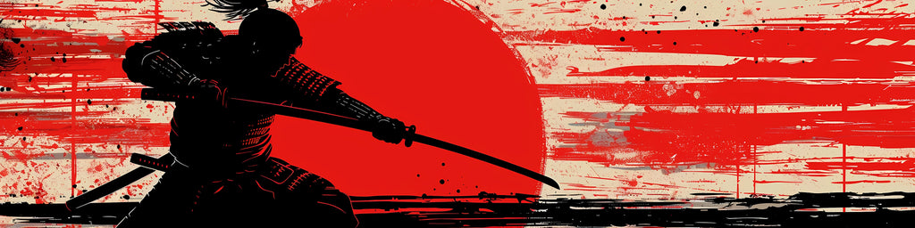 Samurai Street Car Decal – Full Side JDM Vinyl Wrap | Red And Black Japanese Style Graphic | Drift Racing Car Art Design by Stickalz nv026