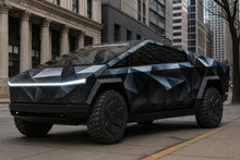 Load image into Gallery viewer, Matte Black Geometric Cybertruck Wrap – Futuristic Polygon Vinyl Design | Full Body Vehicle Wrap for Tesla by Stickalz nv028