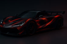 Load image into Gallery viewer, Red Light Stream Hypercar Wrap – Futuristic Neon Flow Vinyl Design | Full Body Vehicle Wrap for Sports &amp; Exotic Cars by Stickalz nv031