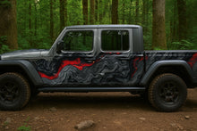 Load image into Gallery viewer, Lava Flow Jeep Wrap – Volcanic Red &amp; Black 3D Terrain Vinyl Design | Full Side Adventure Vehicle Wrap for Jeep &amp; Off-Road Trucks by Stickalz nv036