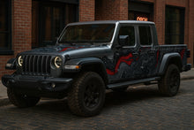 Load image into Gallery viewer, Lava Flow Jeep Wrap – Volcanic Red &amp; Black 3D Terrain Vinyl Design | Full Side Adventure Vehicle Wrap for Jeep &amp; Off-Road Trucks by Stickalz nv036