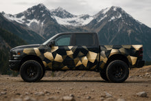 Load image into Gallery viewer, Desert Camo Geometric Truck Wrap – 3D Polygon Military Vinyl Design | Full Body Off-Road Vehicle Wrap for Pickup Trucks &amp; SUVs by Stickalz nv037