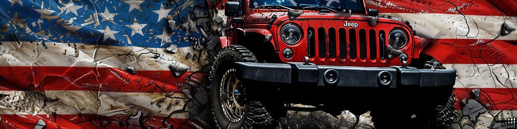 American Flag Jeep Wrap – Patriotic Red, White & Blue Full Vehicle Vinyl | Distressed USA Flag Design for Jeep & Pickup Trucks by Stickalz nv038