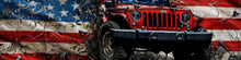 Load image into Gallery viewer, American Flag Jeep Wrap – Patriotic Red, White &amp; Blue Full Vehicle Vinyl | Distressed USA Flag Design for Jeep &amp; Pickup Trucks by Stickalz nv038
