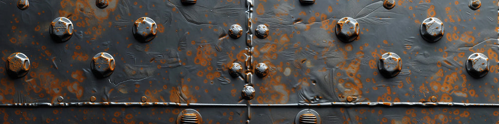 Rusted Armor Cybertruck Wrap – Industrial Steel Bolt & Patina Metal Vinyl Design | Full Body Vehicle Wrap for Tesla Cybertruck & Futuristic Builds by Stickalz nv039