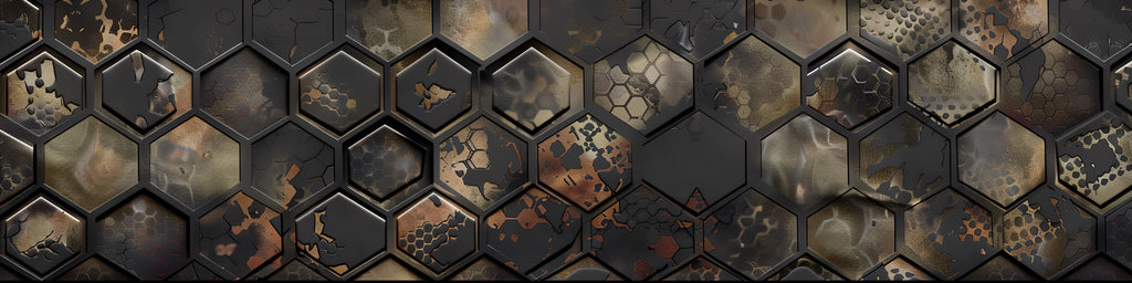 Industrial Honeycomb Truck Wrap – Black & Bronze 3D Metallic Texture | Premium Commercial Vinyl Wrap for Box Trucks, Delivery Fleets & Food Vans by Stickalz nv047