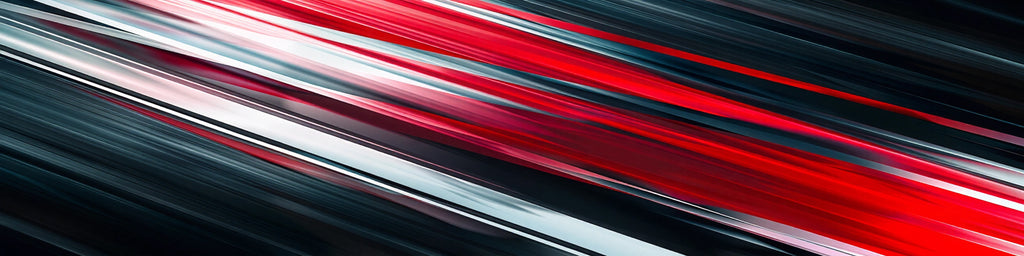 Track Velocity Sport Car Wrap – Red, Silver & Black Racing Stripe Design | Gloss Vinyl Vehicle Wrap for Porsche, GT, and Performance Cars by Stickalz nv049