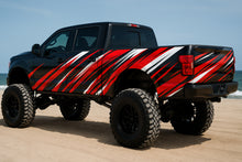 Load image into Gallery viewer, Desert Racer Truck Wrap – Red, Black &amp; White Speed Stripe Design | Premium Matte Vinyl Vehicle Wrap for Lifted Trucks, Off-Road Rigs &amp; 4x4 Builds by Stickalz nv052