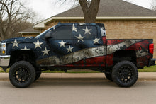 Load image into Gallery viewer, Patriotic Freedom Truck Wrap – Distressed American Flag Vinyl Design | Premium Matte Vehicle Wrap for Lifted Trucks, Off-Road 4x4s &amp; Diesel Builds by Stickalz nv054