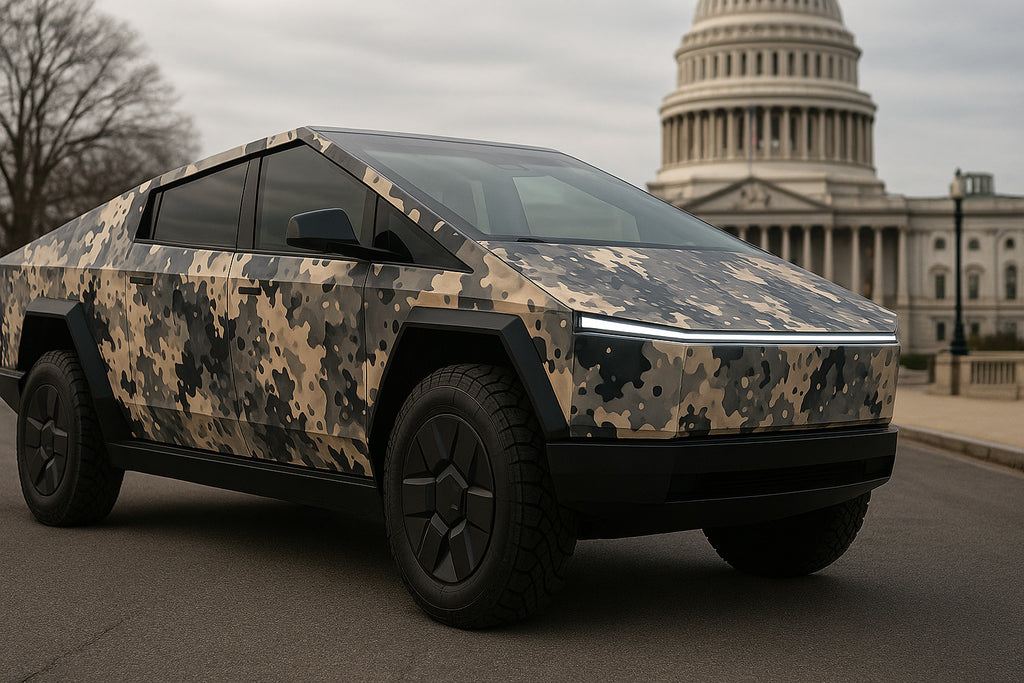Urban Tactical Camouflage Cybertruck Wrap – Full-Body Vinyl Vehicle Graphic Kit | Matte Stealth Military Style Car Wrap for Tesla Cybertruck nv058