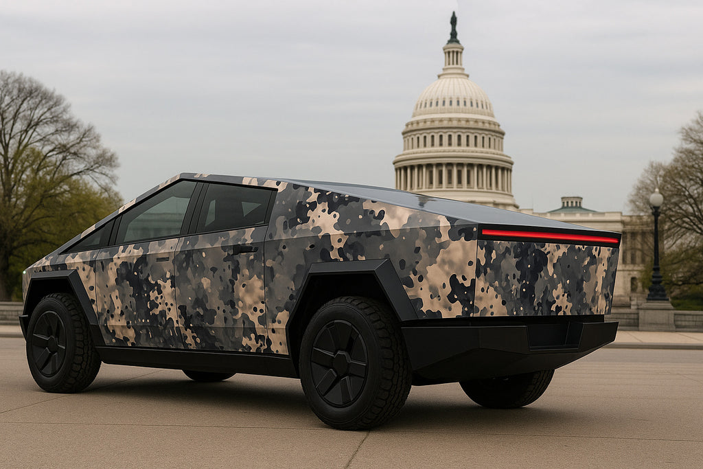 Urban Tactical Camouflage Cybertruck Wrap – Full-Body Vinyl Vehicle Graphic Kit | Matte Stealth Military Style Car Wrap for Tesla Cybertruck nv058