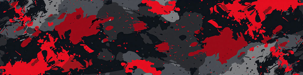 Red and Black Brush Stroke Car Wrap – Abstract Racing Vinyl Graphic Kit | Aggressive Full-Body Street Style Vehicle Wrap by Stickalz nv065