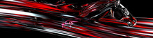 Load image into Gallery viewer, Black and Red Chrome Mustang Wrap – Metallic Flame Horse Vinyl Graphic | Aggressive Full-Body Car Wrap for Muscle Cars and Show Vehicles by Stickalz nv066