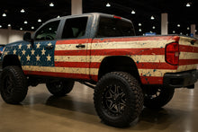 Load image into Gallery viewer, Distressed American Flag Truck Wrap – Patriotic Stars and Stripes Vinyl | Vintage USA Full-Body Pickup Wrap for Off-Road and Show Trucks by Stickalz nv069