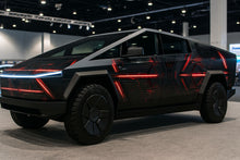 Load image into Gallery viewer, Cyber Red Line Tech Wrap – Futuristic Black and Red Vinyl Graphic | Cybertruck Full-Body Sci-Fi Vehicle Wrap for Tesla and Electric Trucks by Stickalz nv073