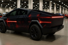 Load image into Gallery viewer, Cyber Red Line Tech Wrap – Futuristic Black and Red Vinyl Graphic | Cybertruck Full-Body Sci-Fi Vehicle Wrap for Tesla and Electric Trucks by Stickalz nv073