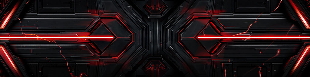 Cyber Red Line Tech Wrap – Futuristic Black and Red Vinyl Graphic | Cybertruck Full-Body Sci-Fi Vehicle Wrap for Tesla and Electric Trucks by Stickalz nv073