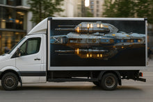 Load image into Gallery viewer, Spaceship Fusion Truck Wrap – Futuristic Metallic Vinyl Graphic | Sci-Fi Ship-Inspired Full-Body Wrap for Pickup and Off-Road Trucks by Stickalz nv079