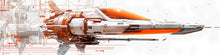 Load image into Gallery viewer, Cyber Aero Truck Wrap – Orange &amp; White Futuristic Mechanical Design | Sci-Fi Industrial Vinyl Graphic for Ford, Ram, and Pickup Trucks by Stickalz nv083
