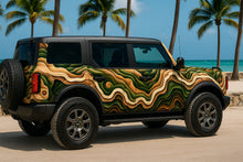 Load image into Gallery viewer, Forest Terrain Topographic Wrap – 3D Green &amp; Sand Vinyl Graphic | Nature-Inspired Adventure Wrap for Jeep, Bronco &amp; Off-Road Vehicles by Stickalz nv086