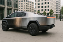 Load image into Gallery viewer, Brushed Steel Gradient Wrap – Metallic Silver &amp; Bronze Vinyl | Industrial Cybertruck Wrap with Brushed Texture Finish | Premium Automotive Wrap by Stickalz nv087