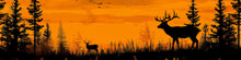 Load image into Gallery viewer, Deer Forest Silhouette Wrap – Orange Sunset Hunting Truck Vinyl | Wildlife Woodland Graphic Wrap for Pickup &amp; Off-Road Vehicles | Stickalz Outdoor Edition nv089