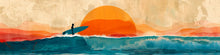 Load image into Gallery viewer, Sunset Surfer Beach Wrap – Ocean Wave Jeep Vinyl | Coastal Adventure Car Wrap with Retro Sun &amp; Sea Design | Surf Style Vehicle Graphic by Stickalz nv091