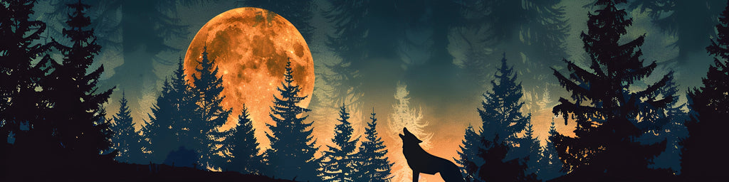 Wolf Moon Forest Wrap – Midnight Wilderness Jeep Vinyl | Howling Wolf & Pine Tree Silhouette Car Wrap | Outdoor Adventure Vehicle Graphic by Stickalz nv092