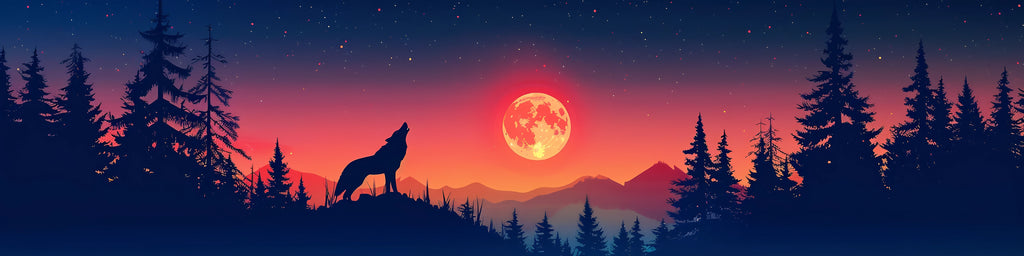Sunset Wolf Howl Wrap – Forest Night Truck Vinyl | Wildlife Silhouette Car Wrap with Moon & Trees | Outdoor Adventure Vehicle Graphic by Stickalz nv093