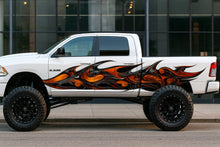 Load image into Gallery viewer, Inferno Flame Wrap – Black Truck Vinyl Graphic | Fire Swirl Design with Red &amp; Orange Heat Flow | Aggressive Custom Vehicle Wrap by Stickalz nv094
